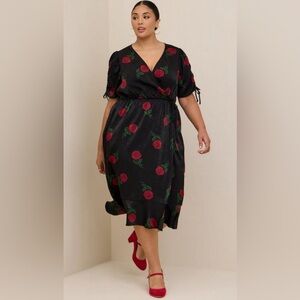 Torrid Sz. 2 (2X/18-20) Midi Brushed Charmeuse Wrap Dress